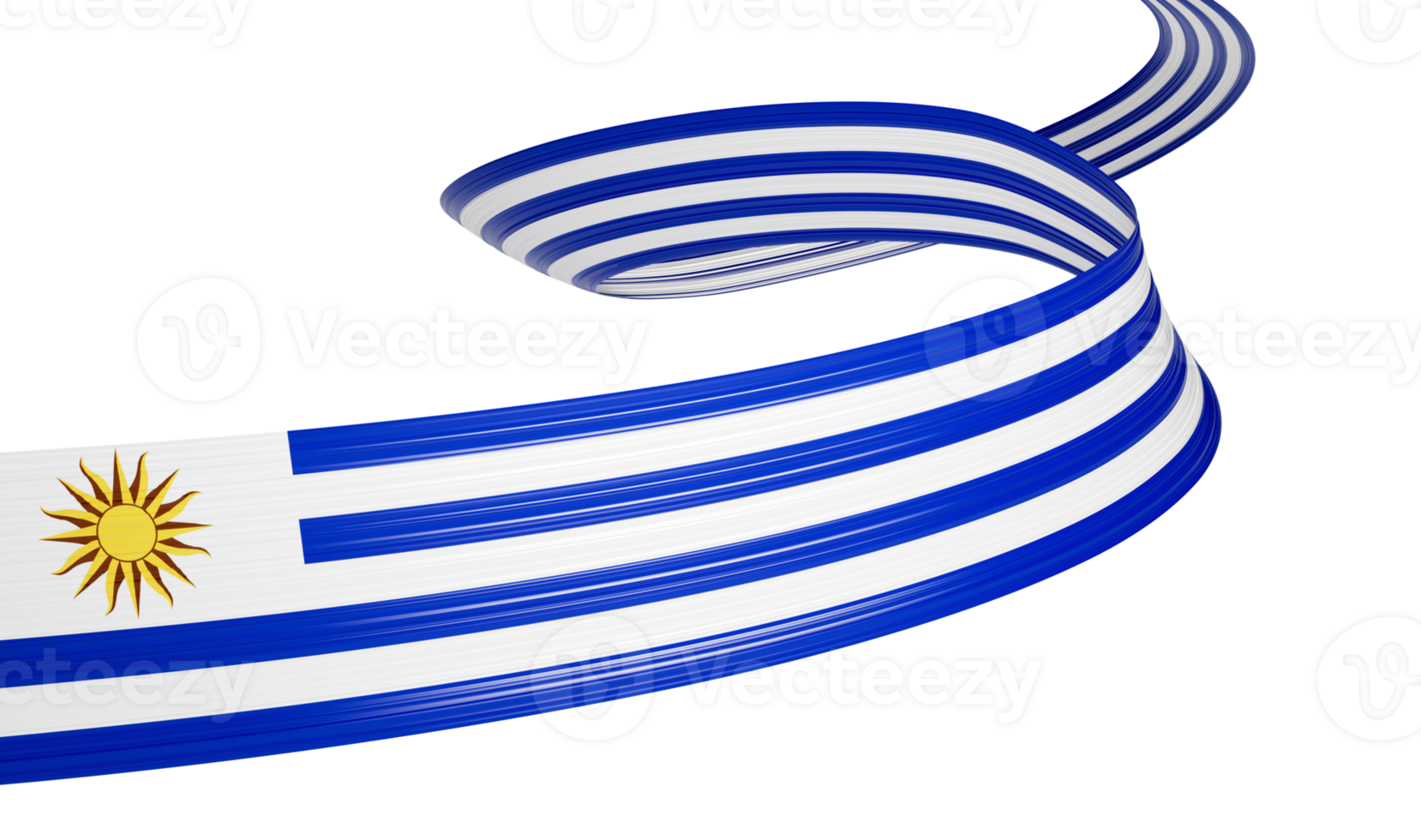 3d Flag Of Uruguay 3d Wavy Shiny Uruguay Ribbon 3d Illustration png