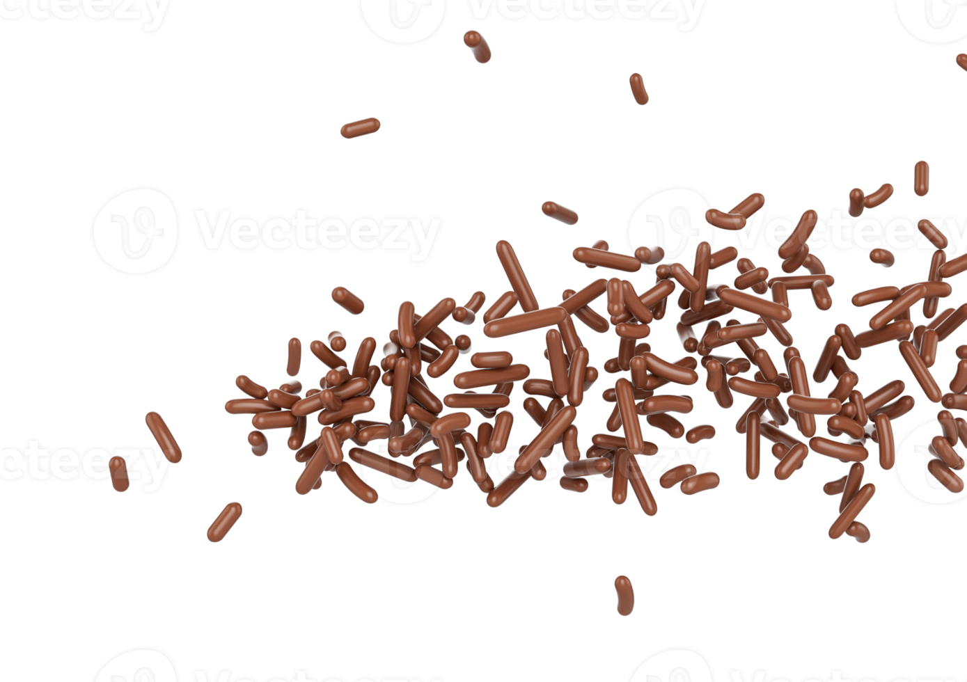 Chocolate Sprinkles For Cakes And Bakery Items Scattered 3D Illustration png