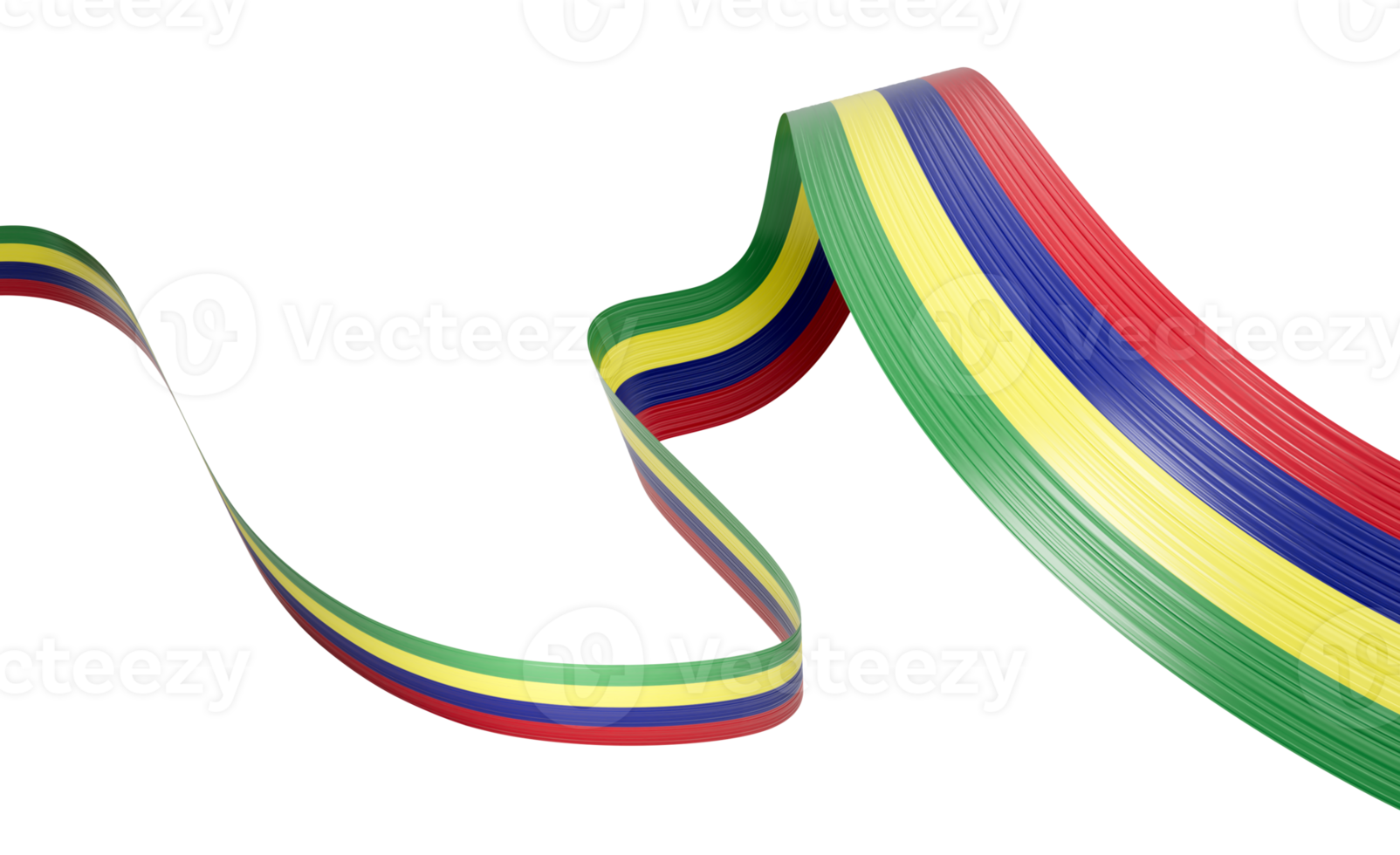 3d Flag Of Mauritius 3d Shiny Waving Mauritius Ribbon Flag 3d Illustration png