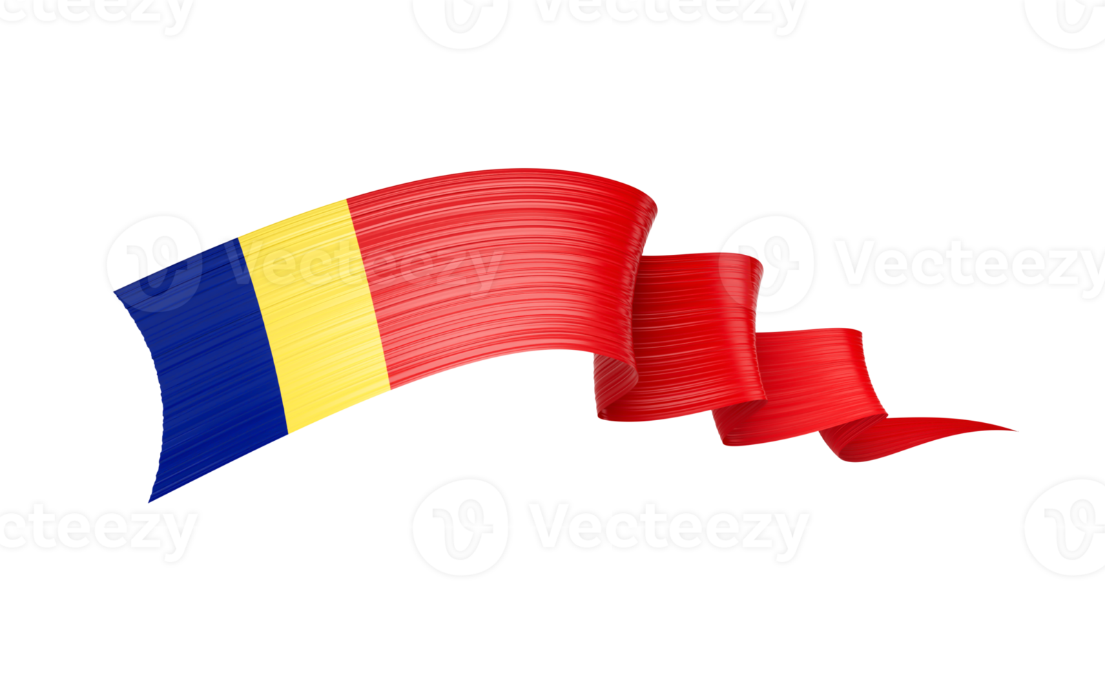 3d Flag Of Romania 3d Shiny Waving Romania Ribbon Flag 3d Illustration png