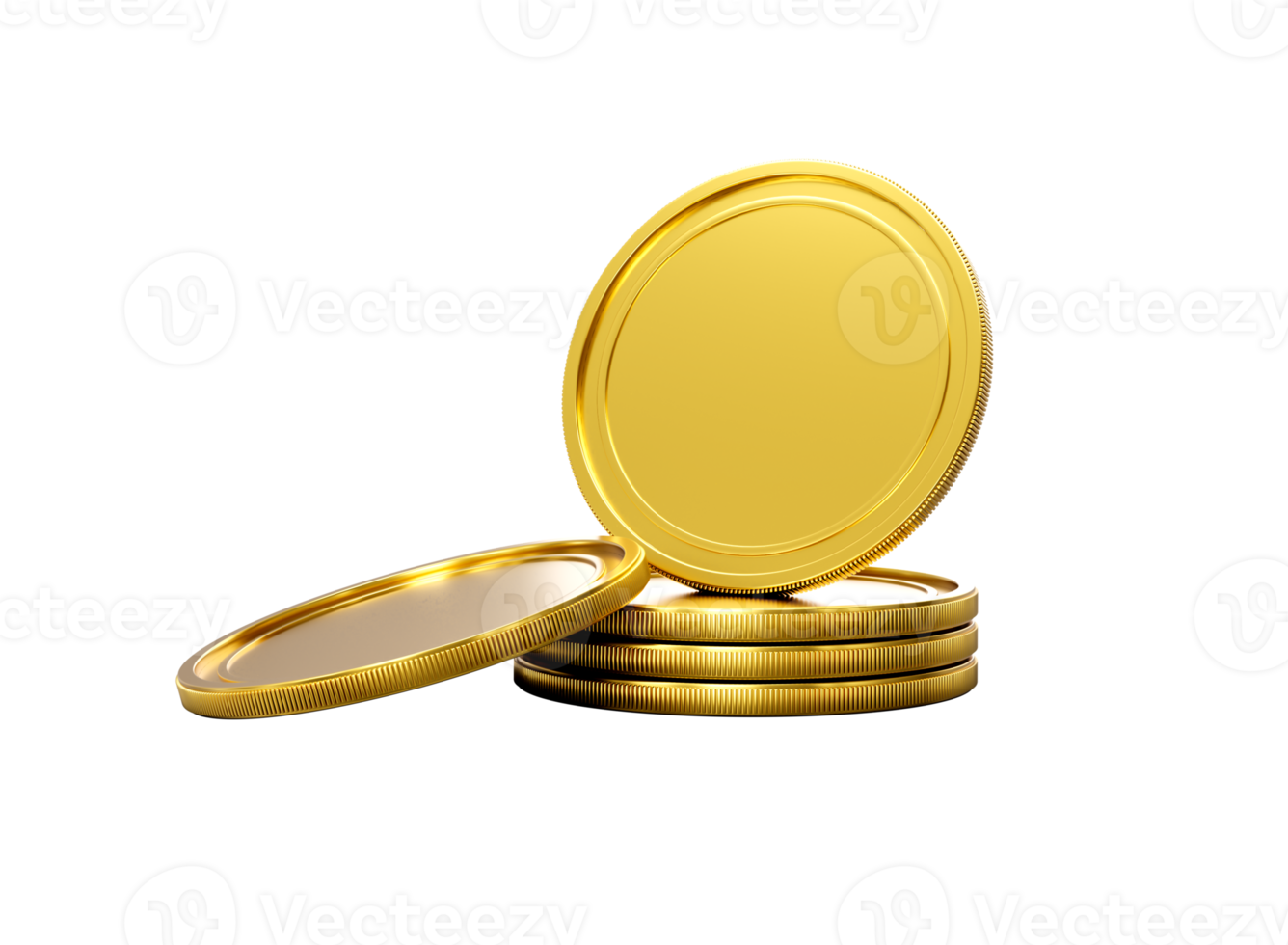 3d Stack Of Golden Coins Shiny Rounded Coins Stack 3d Illustration png