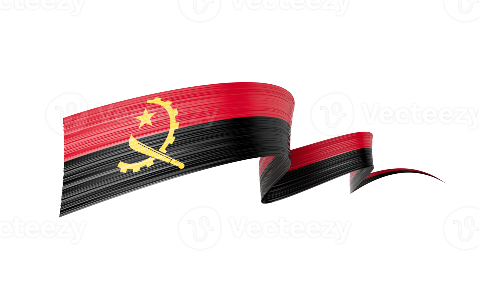 3d Flag Of Angola 3d Wavy Shiny Angola Ribbon 3d Illustration png