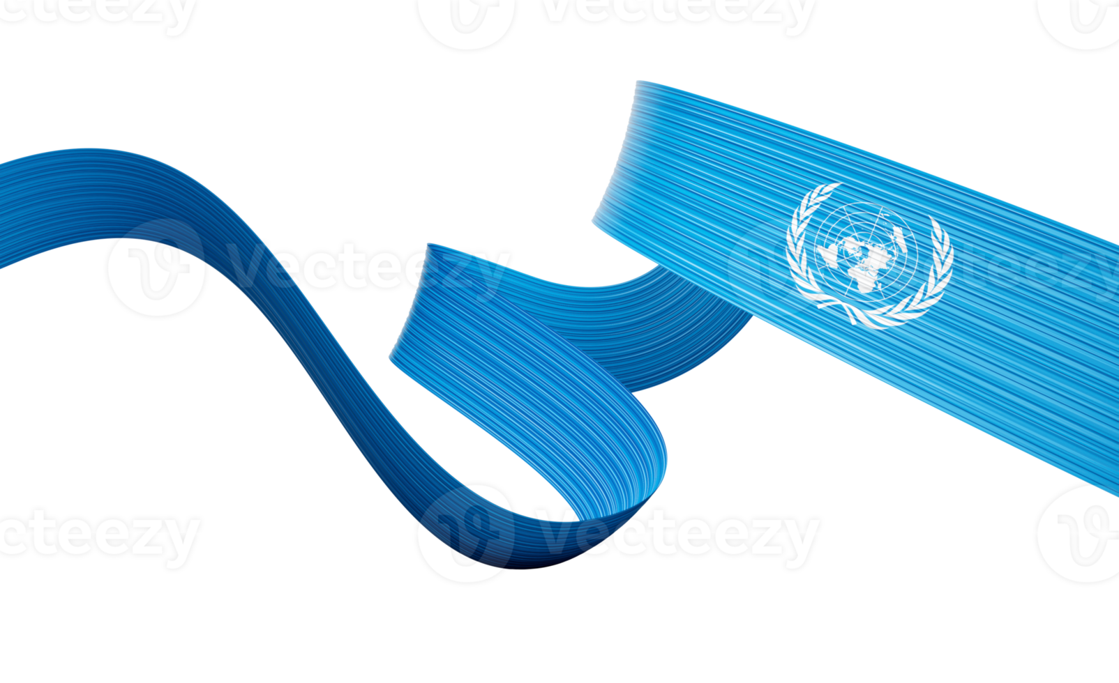 Flag Of United Nations Shiny Waving Ribbon Flag 3d Illustration png