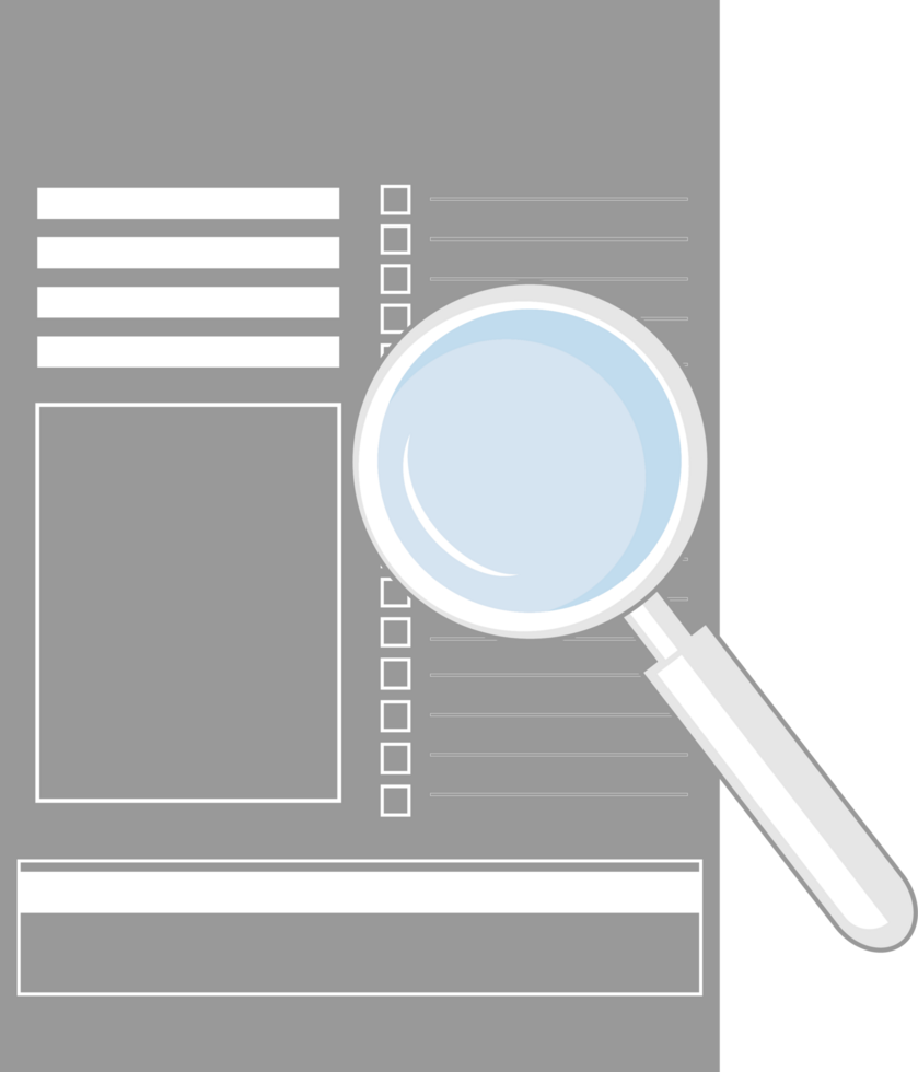 magnifying glass and sheet png