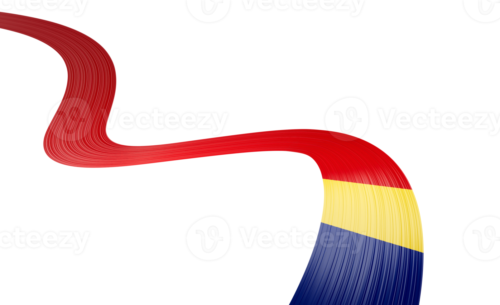 3d Flag Of Romania 3d Shiny Waving Romania Ribbon Flag 3d Illustration png