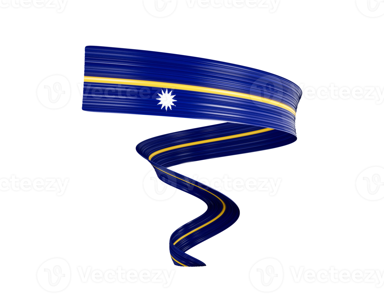 3d Flag Of Nauru 3d Wavy Shiny Nauru Ribbon Flag 3d Illustration png