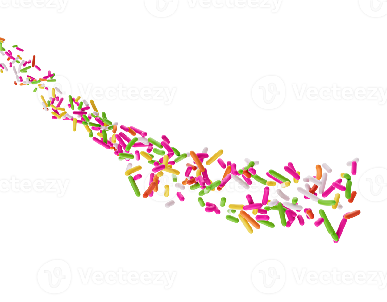 Colorful Sprinkles Or Meises For Cakes Flowing Coming In The Air 3D Illustration png