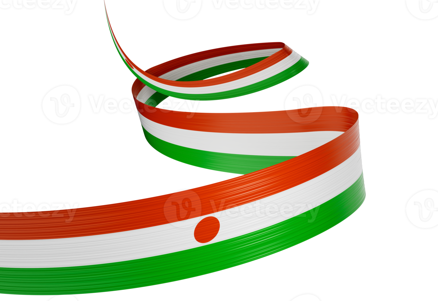 3d Flag Of Niger 3d Shiny Waving Niger Ribbon Flag 3d Illustration png