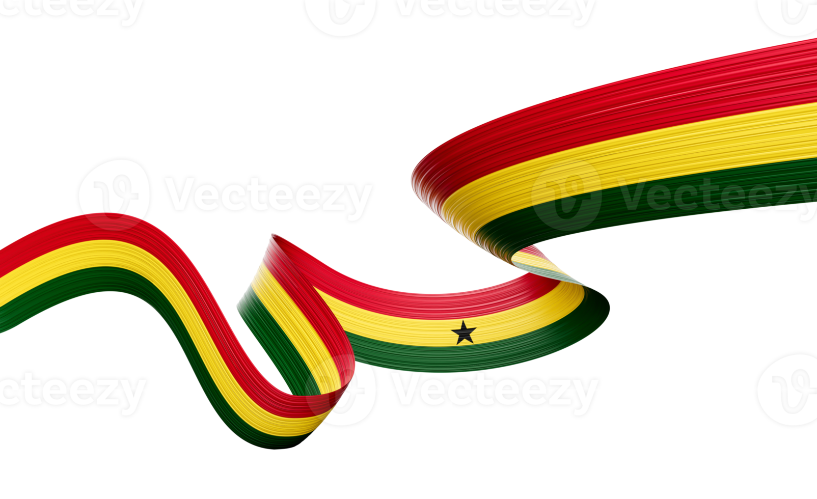 3d Flag Of Ghana 3d Shiny Waving Ghana Ribbon Flag 3d Illustration png