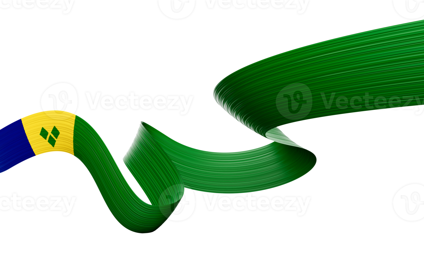 3d Flag Of Saint Vincent and the Grenadines 3d Shiny Waving Flag 3d Illustration png