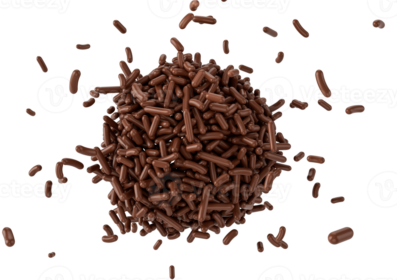 Brigadeiro Traditional Brazilian Dessert Ball Made Of Chocolate Sprinkles or Meises 3D Illustration png