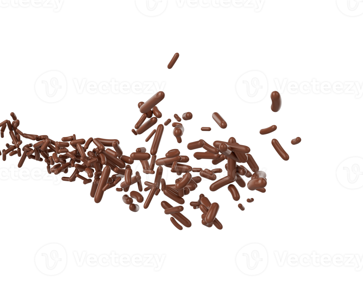 Chocolate Sprinkles For Cakes Or Meises Coming In The Air 3D Illustration png