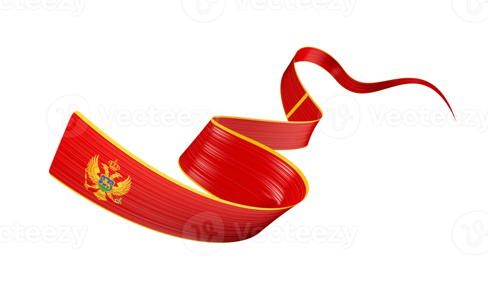 3d Flag Of Montenegro 3d Shiny Waving Twisted Ribbon Flag 3d Illustration png