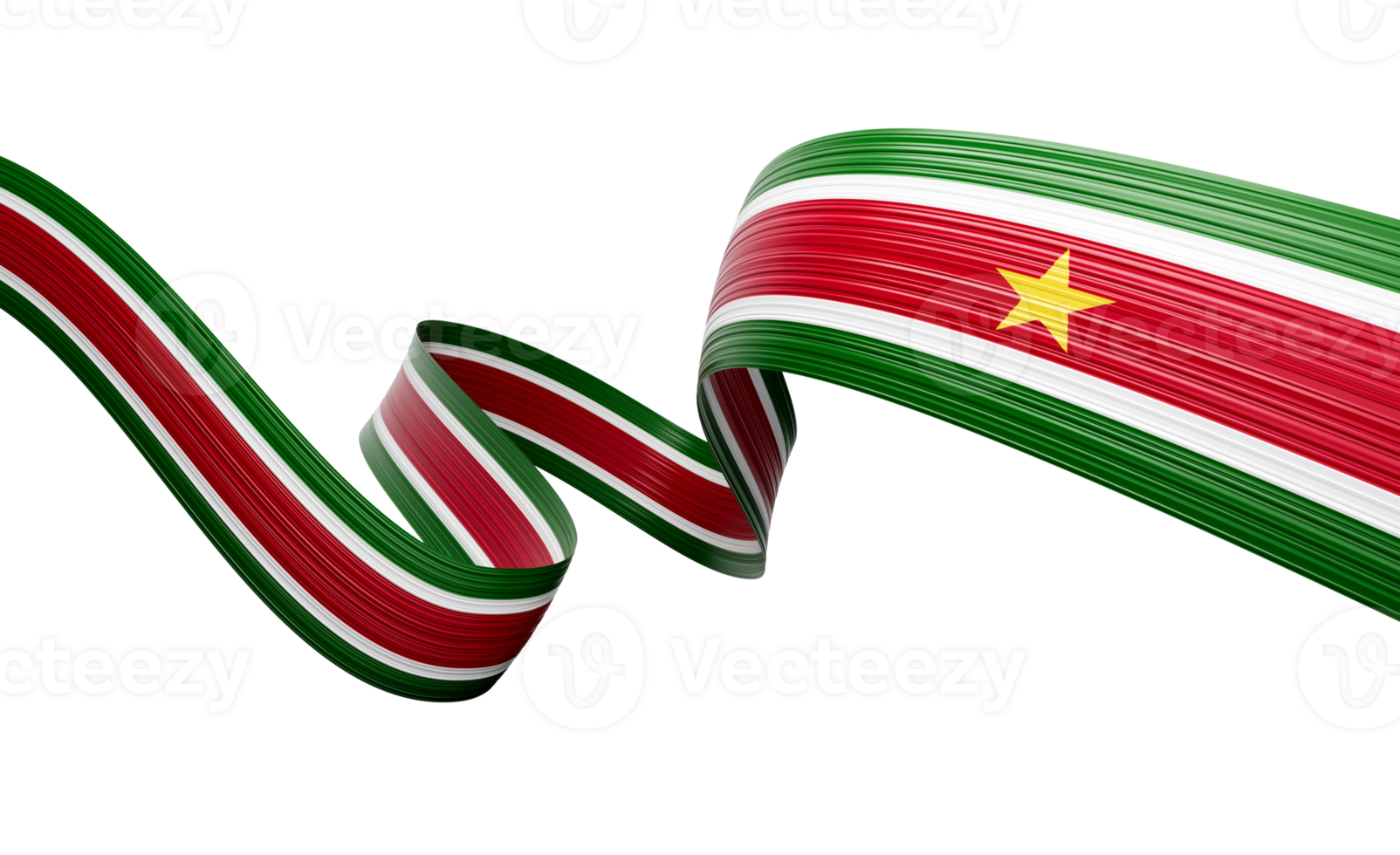 3d Flag Of Suriname 3d Shiny Waving Twisted Ribbon Flag 3d Illustration png