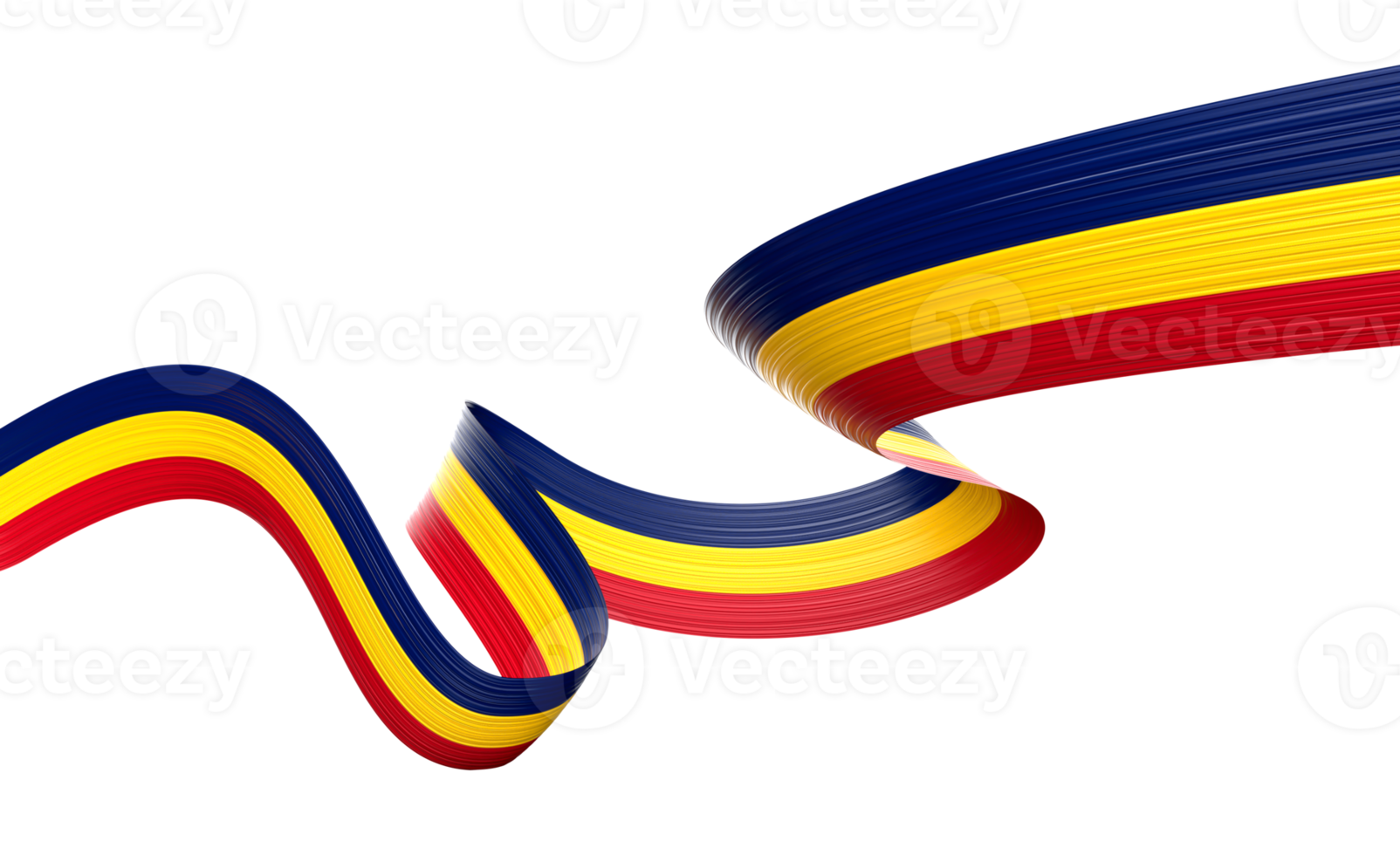3d Flag Of Chad 3d Shiny Waving Chad Ribbon Flag 3d Illustration png