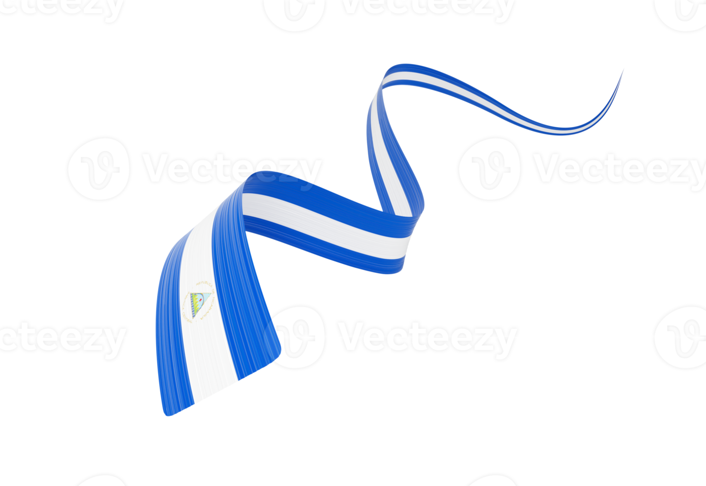 3d Flag Of Nicaragua 3d Wavy Shiny Nicaragua Ribbon Flag 3d Illustration png