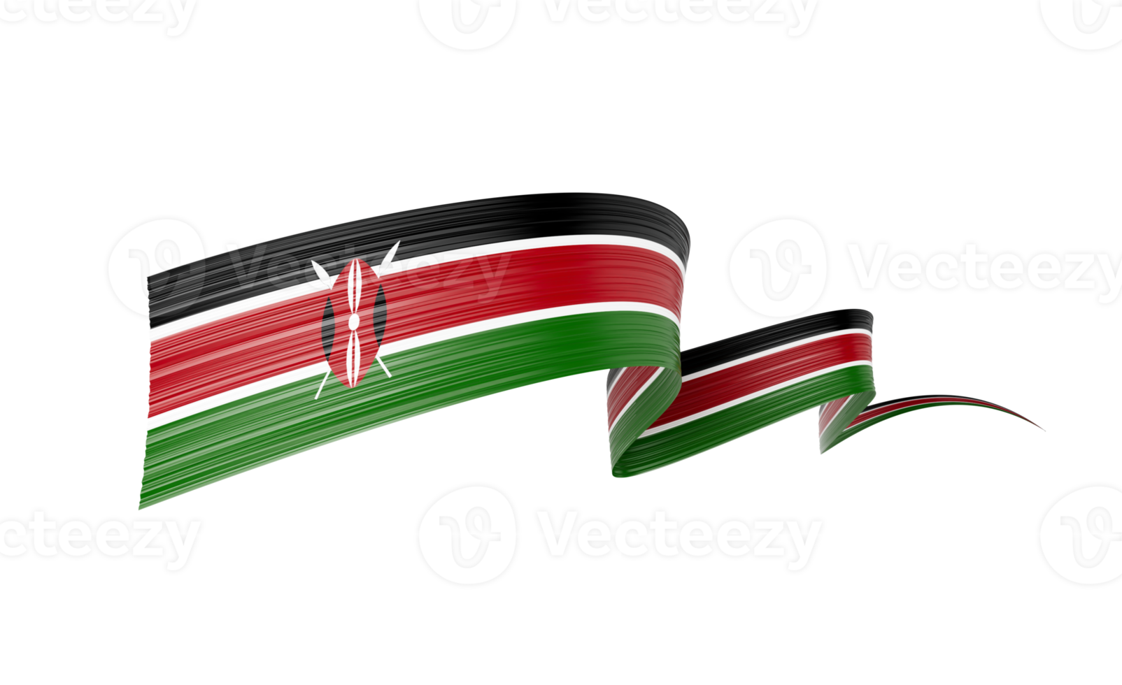 3d Flag Of Kenya 3d Wavy Shiny Kenya Ribbon Flag 3d Illustration png
