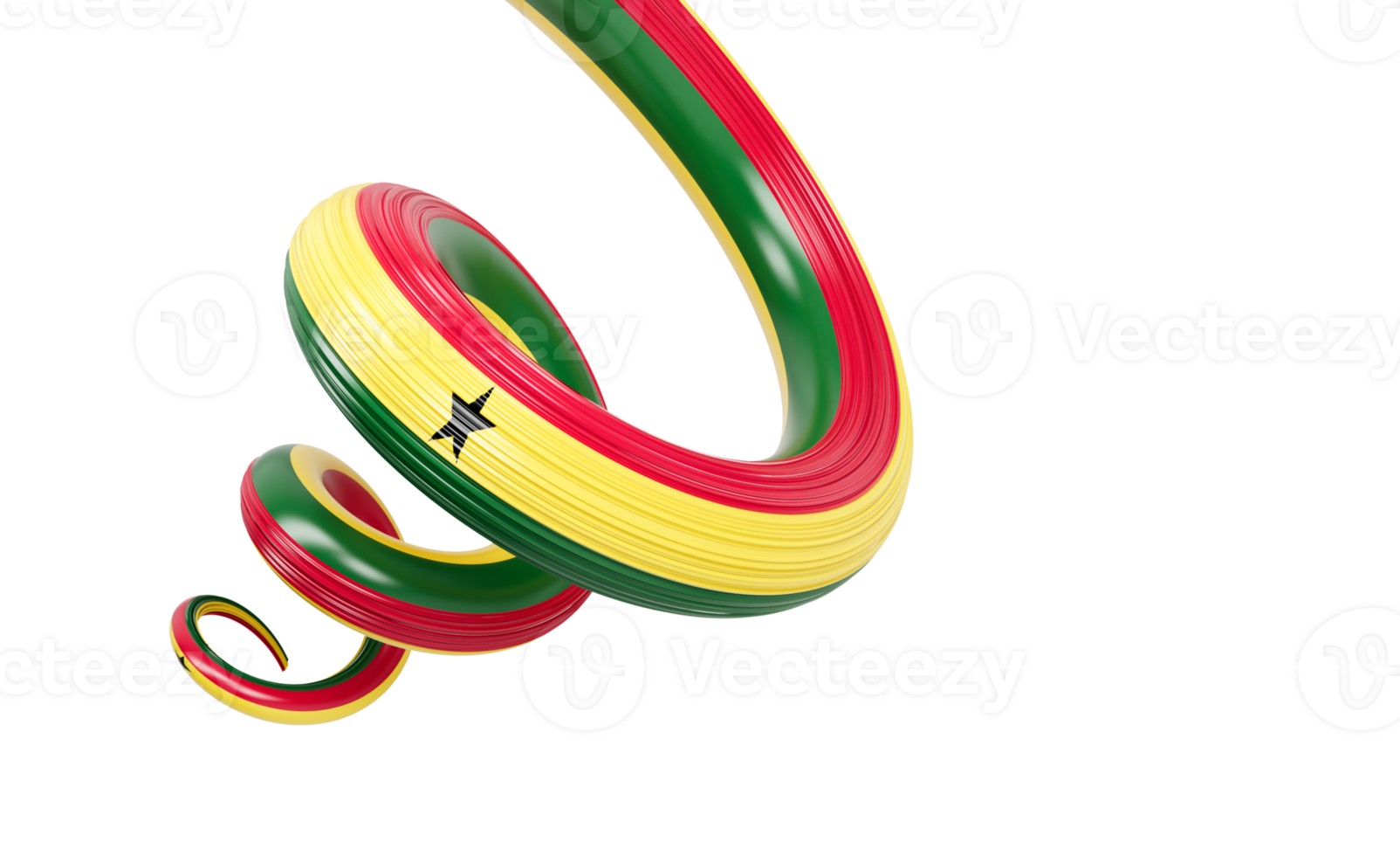3d Flag Of Ghana 3d Shiny Waving Twisted Ribbon Flag 3d Illustration png