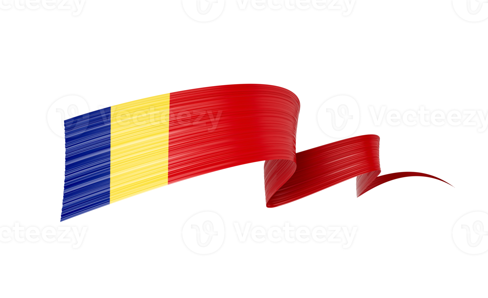 3d Flag Of Romania 3d Wavy Shiny Romania Ribbon Flag 3d Illustration png