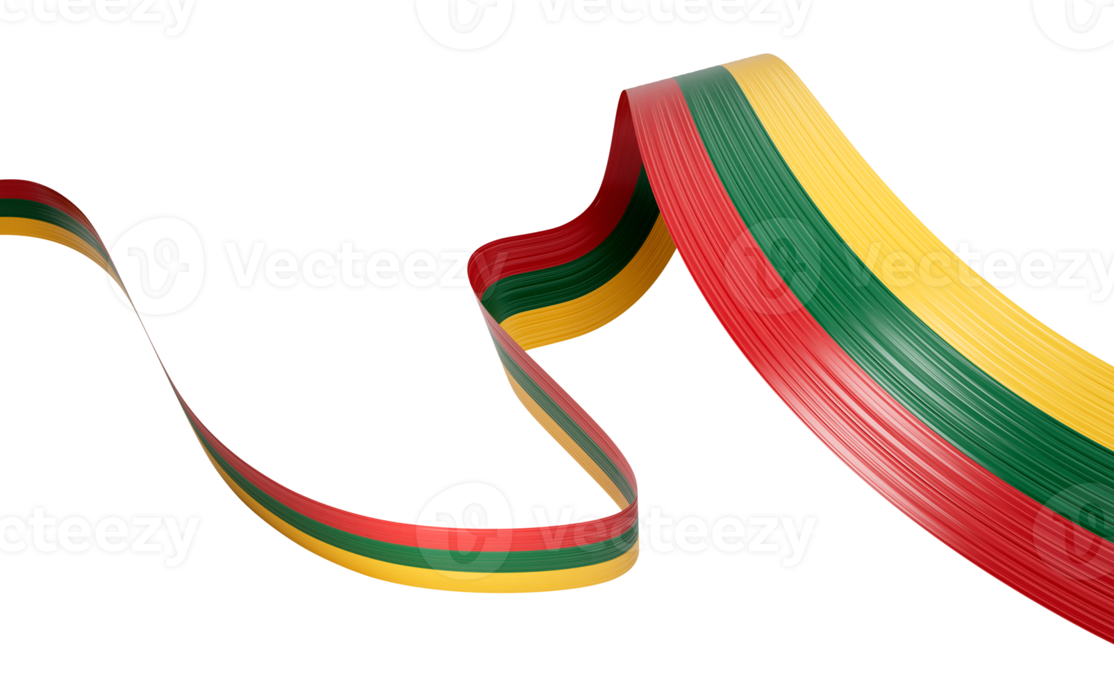 3d Flag Of Lithuania 3d Shiny Waving Lithuania Ribbon Flag 3d Illustration png