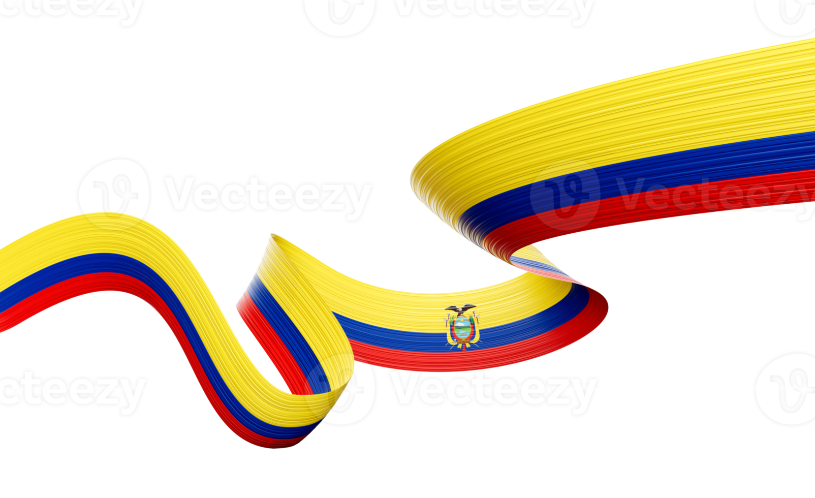 3d Flag Of Ecuador 3d Wavy Shiny Ecuador Ribbon Flag 3d Illustration png
