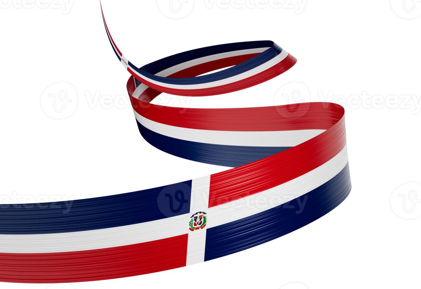 3d Flag Of Dominican Republic 3d Shiny Waving Ribbon Flag 3d Illustration png