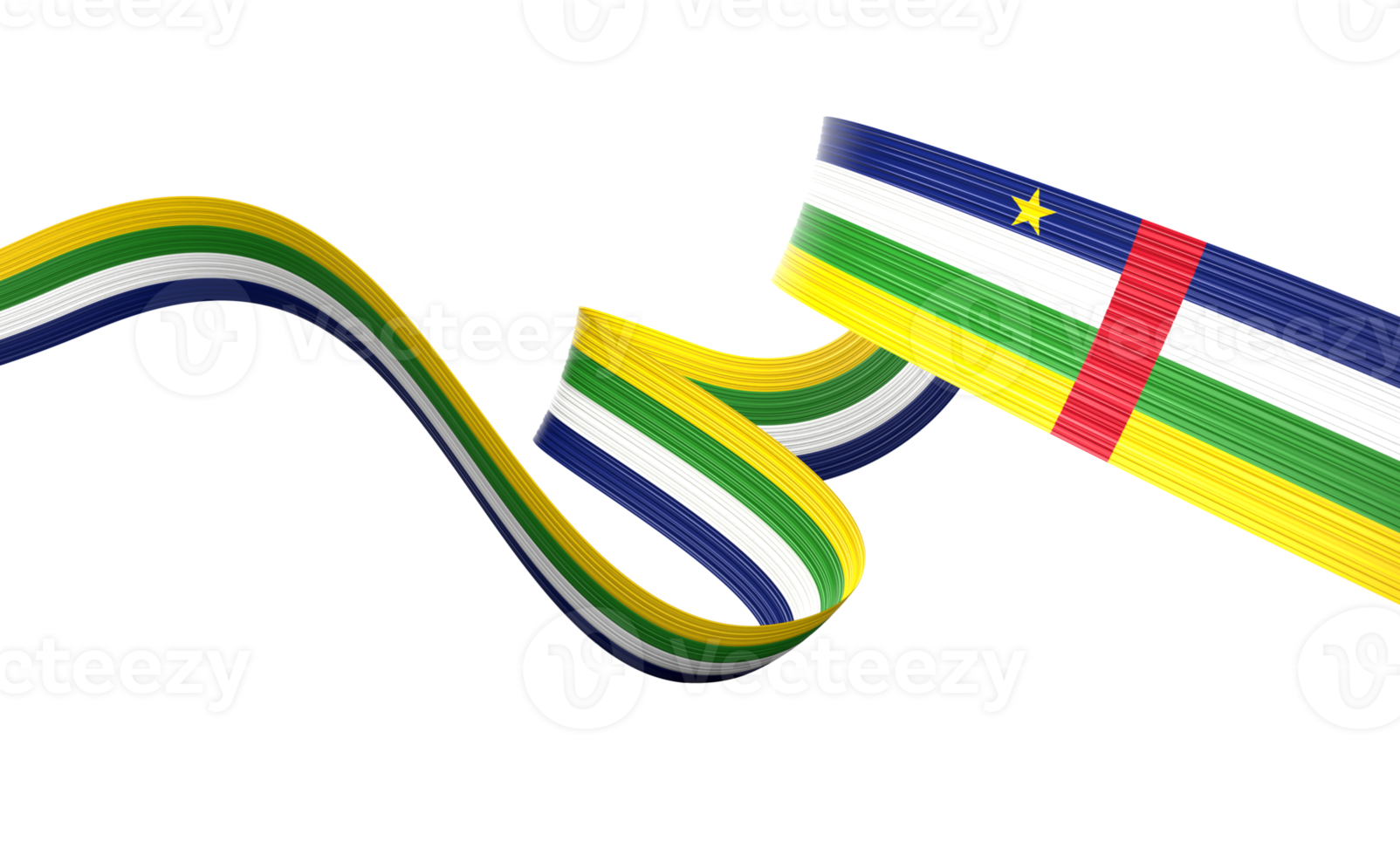 3d Flag Of Central African Republic 3d Wavy Shiny Ribbon Flag 3d Illustration png