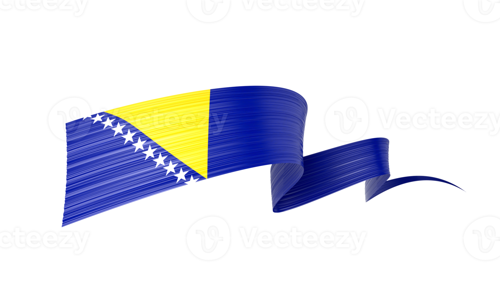 3d Flag Of Bosnia And Herzegovina 3d Wavy Shiny Ribbon Flag 3d Illustration png