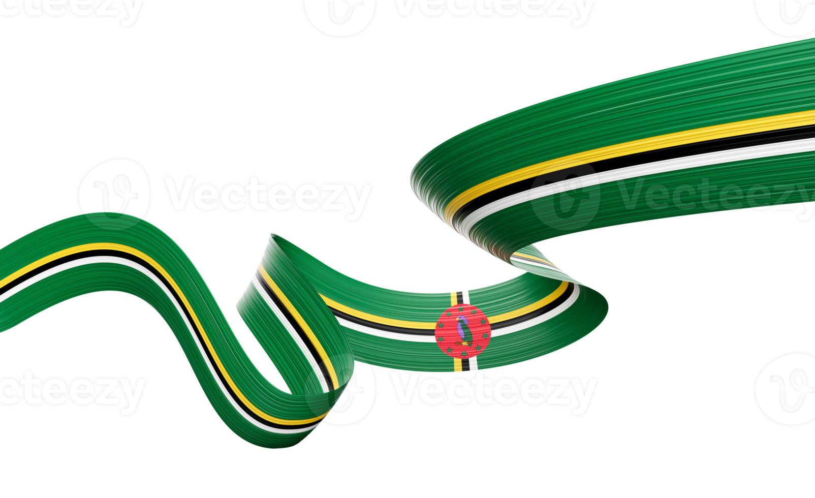 3d Flag Of Dominica 3d Shiny Waving Dominica Ribbon Flag 3d Illustration png