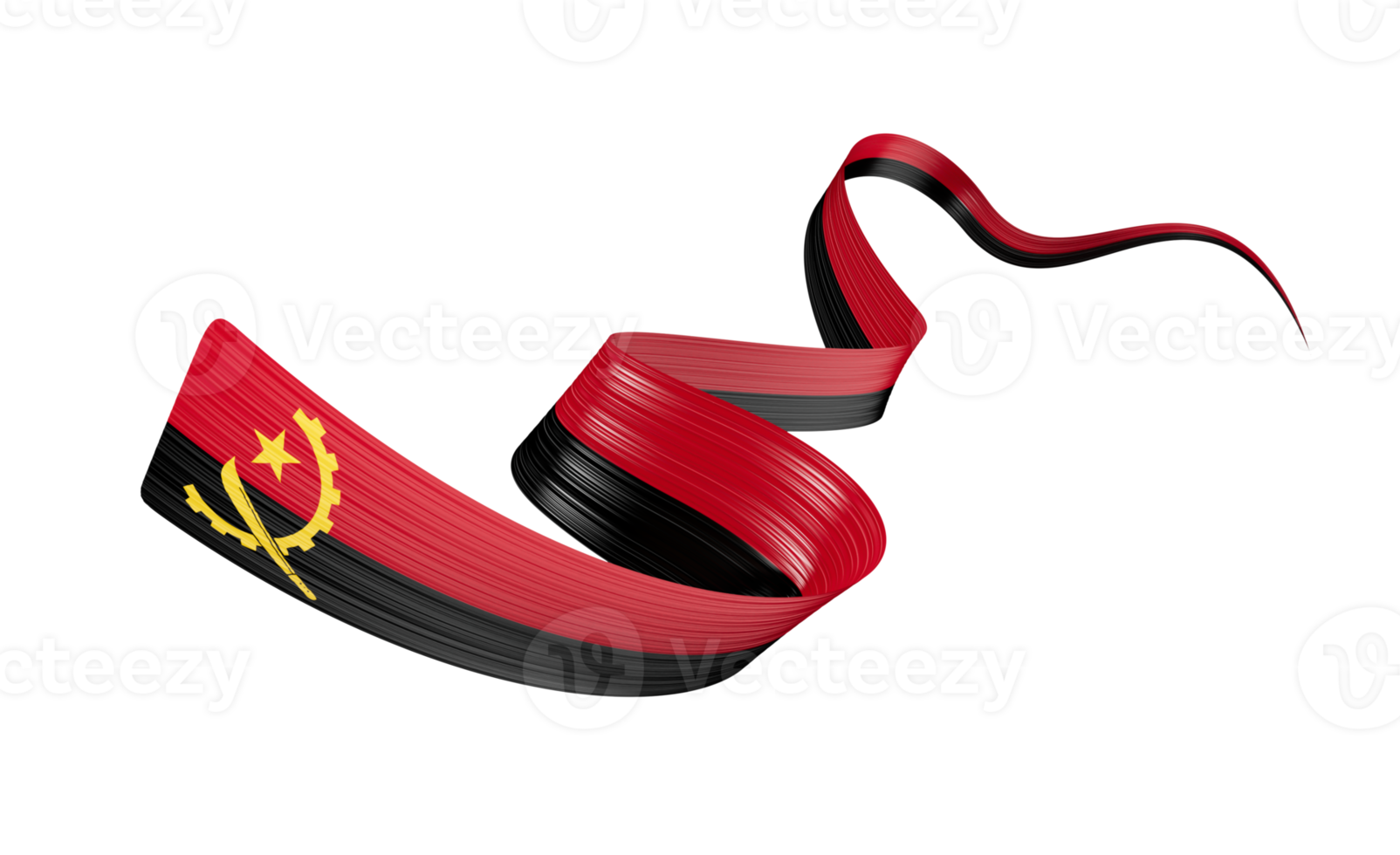 3d Flag Of Angola 3d Wavy Shiny Angola Ribbon 3d Illustration png