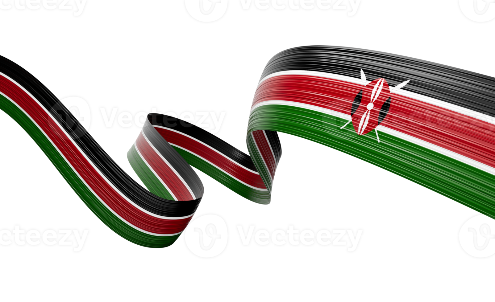 3d Flag Of Kenya 3d Shiny Waving Kenya Ribbon Flag 3d Illustration png