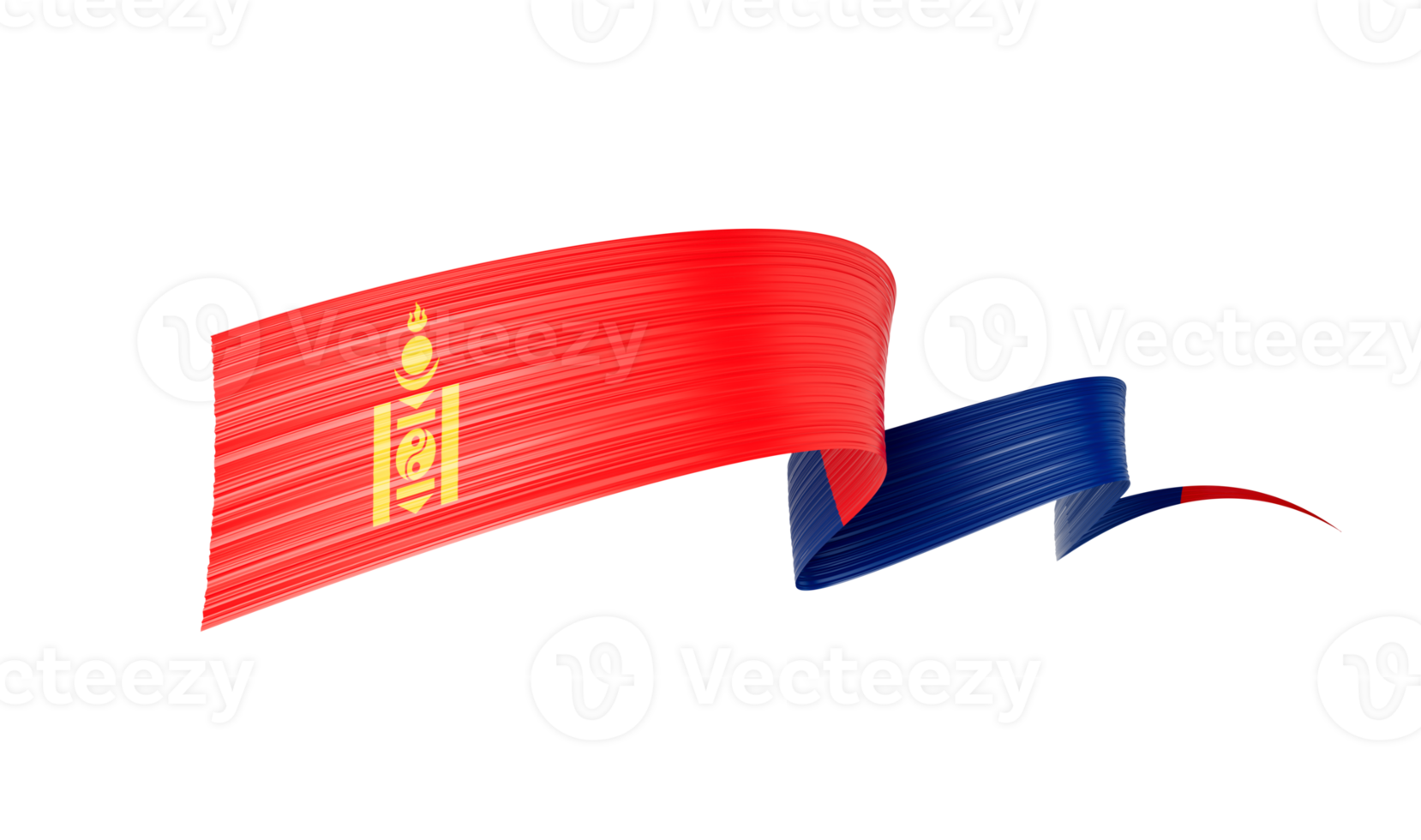 3d Flag Of Mongolia 3d Shiny Waving Ribbon Flag 3d Illustration png
