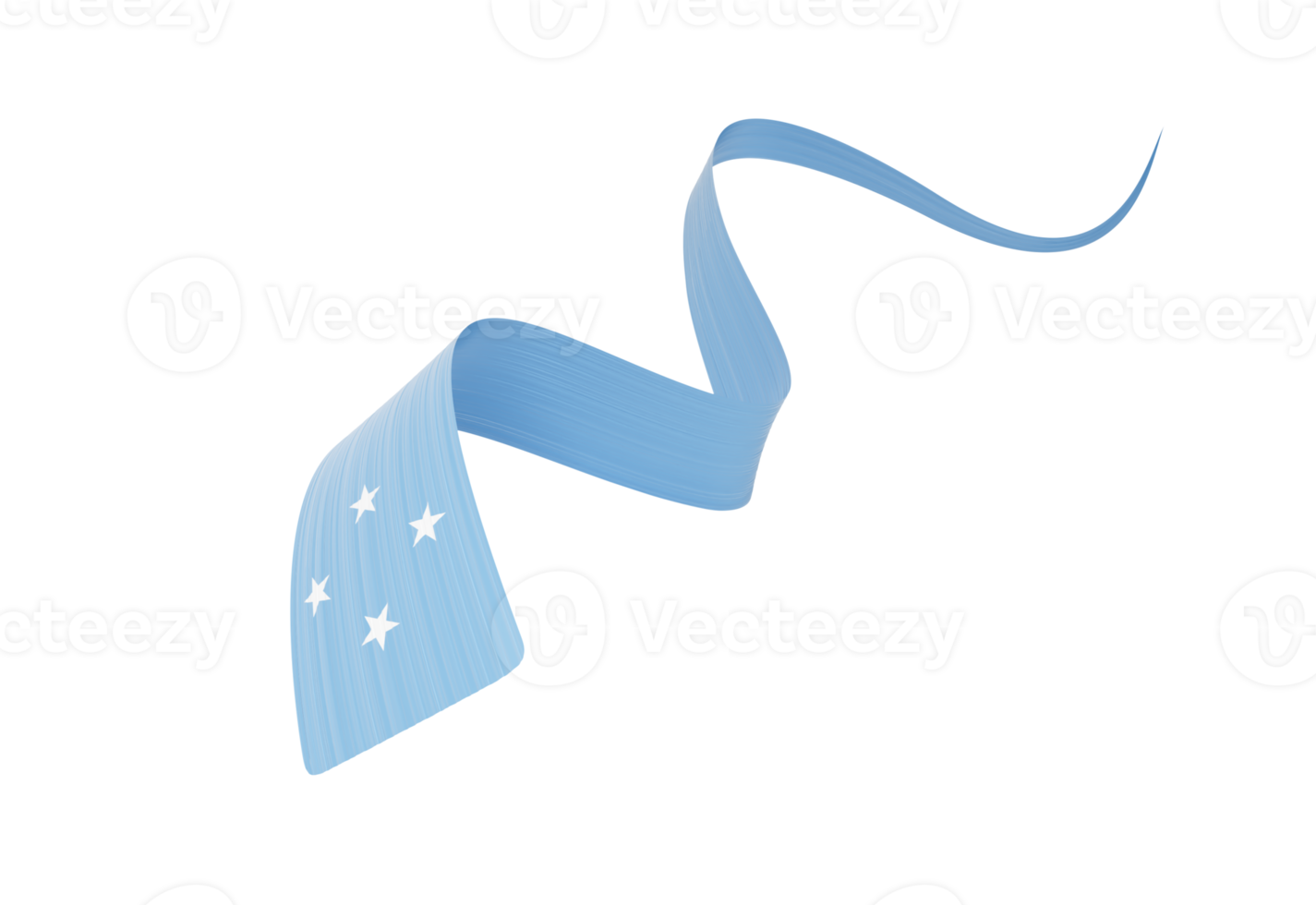 3d Flag Of Micronesia 3d Shiny Waving Micronesia Ribbon Flag 3d Illustration png