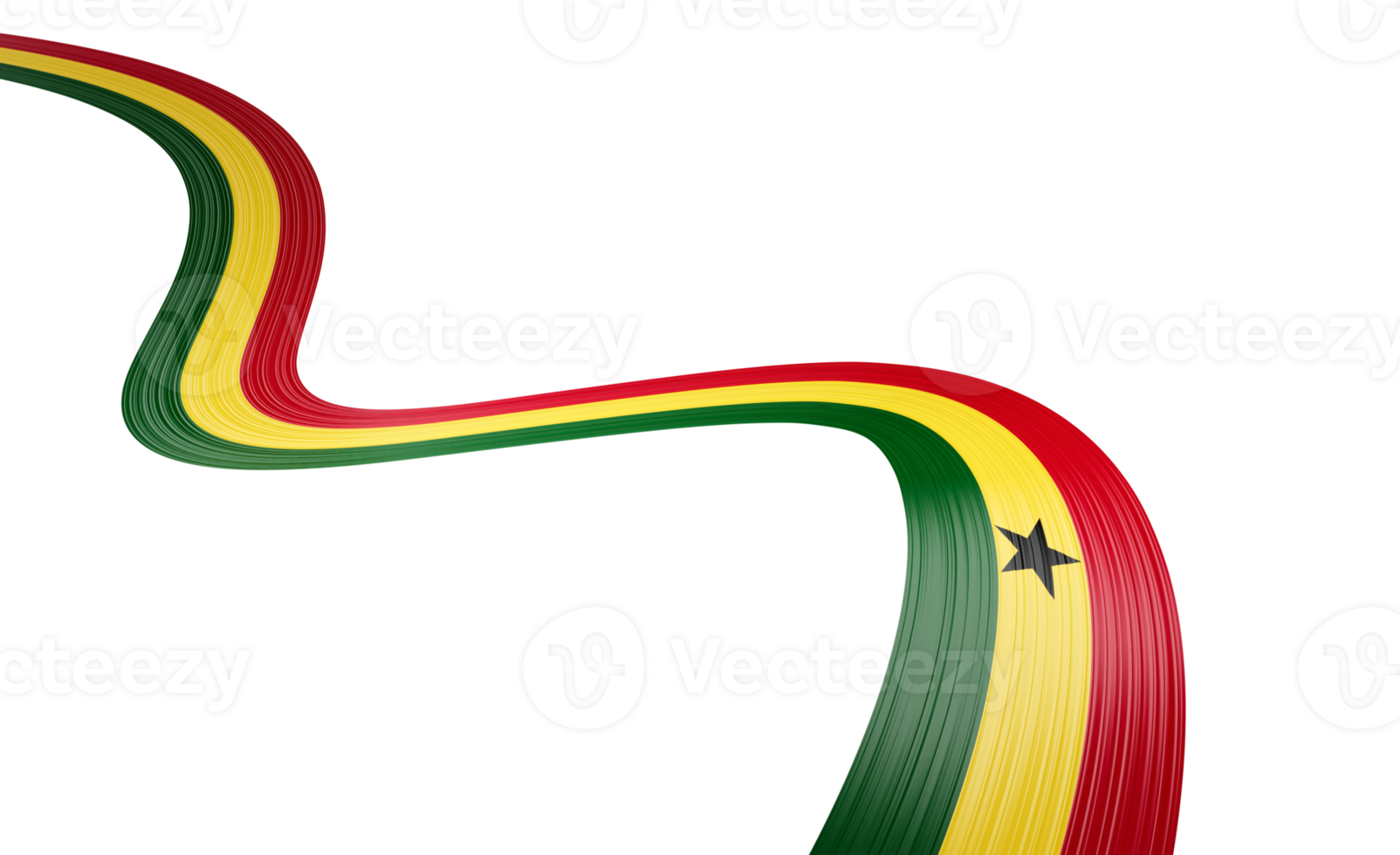 3d Flag Of Ghana 3d Wavy Shiny Ghana Ribbon Flag 3d Illustration png