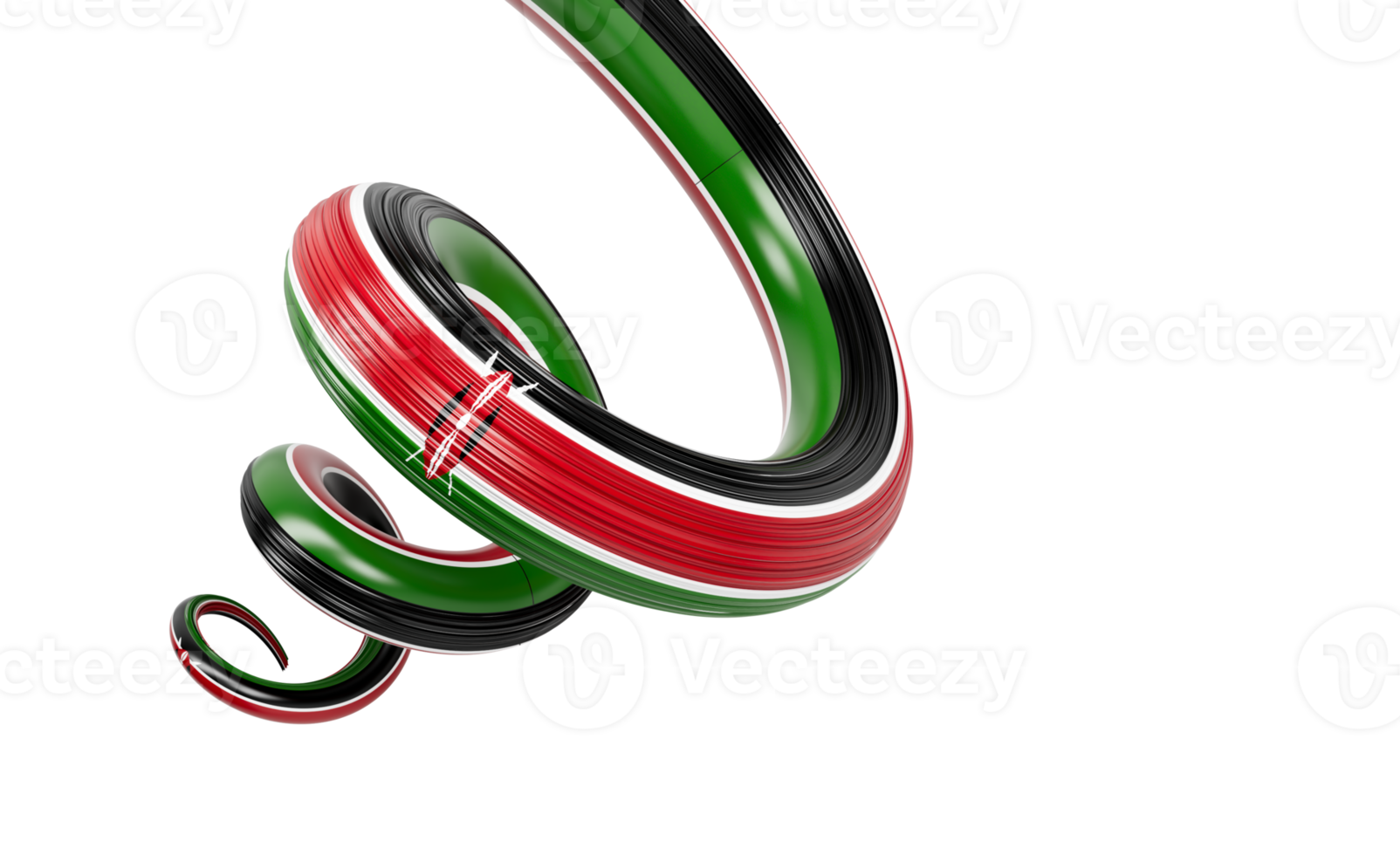 3d Flag of Kenya 3d Spiral Glossy Ribbon Flag Of Kenya 3d Illustration png