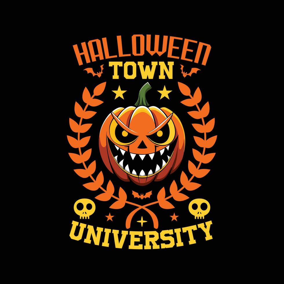 Halloween University Pumpkin vector