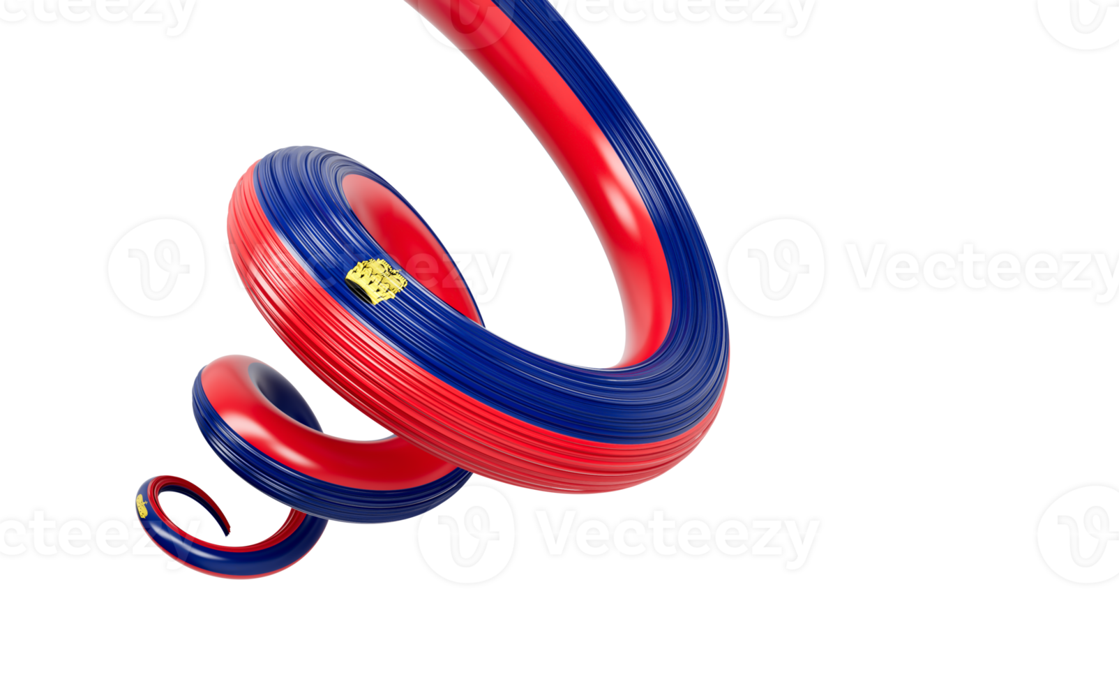 3d Flag of Liechtenstein 3d Spiral Glossy Ribbon Flag 3d Illustration png