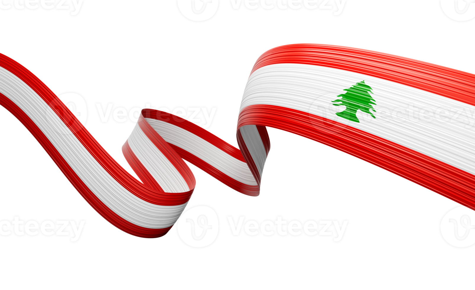 3d Flag Of Lebanon 3d Shiny Waving Lebanon Ribbon Flag 3d Illustration png