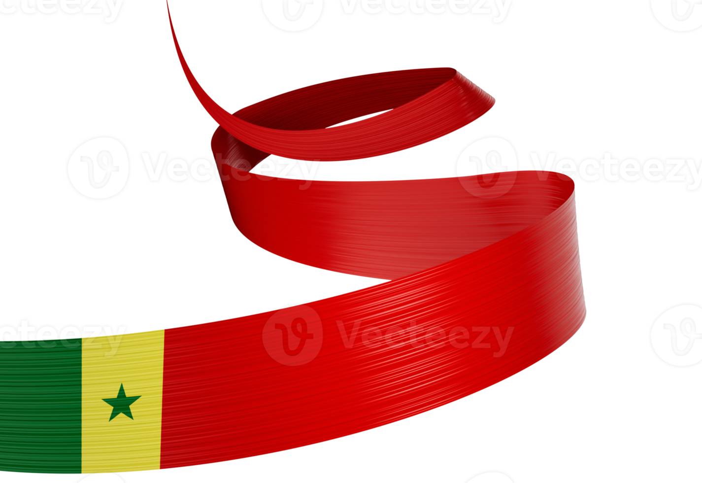 3d Flag Of Senegal 3d Wavy Shiny Senegal Ribbon Flag 3d Illustration png