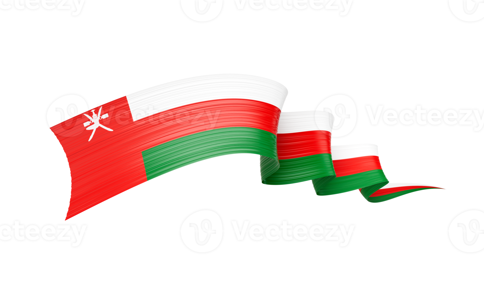3d Flag Of Oman 3d Wavy Shiny Oman Ribbon Flag 3d Illustration png