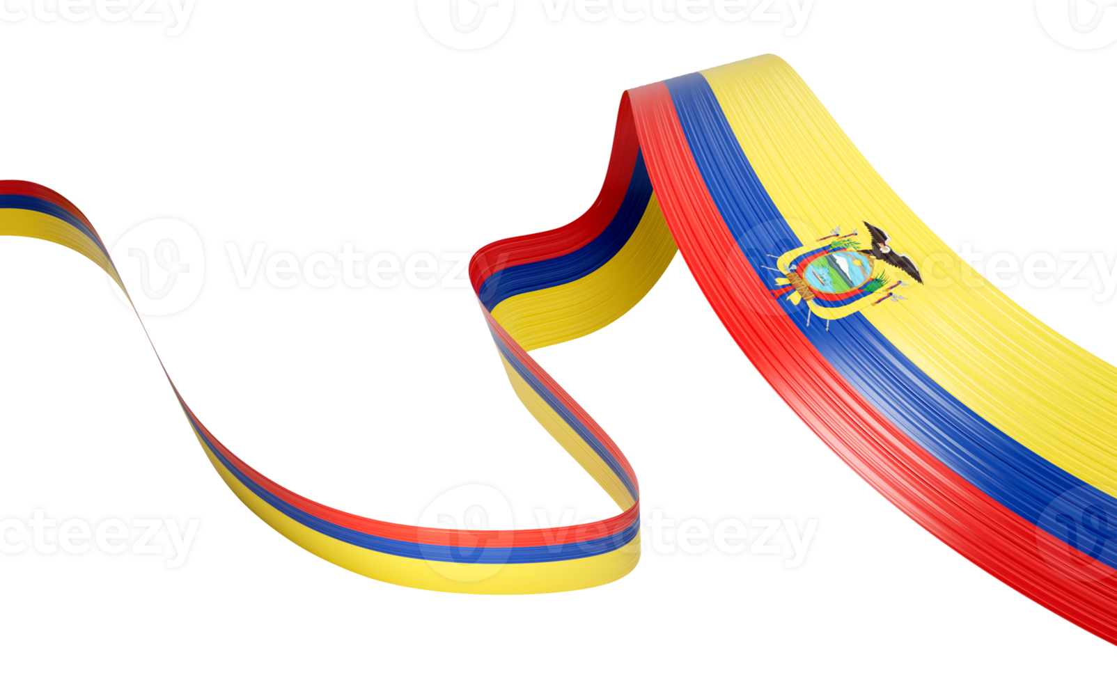 3d Flag Of Ecuador 3d Shiny Waving Ribbon Flag Of Ecuador 3d Illustration png