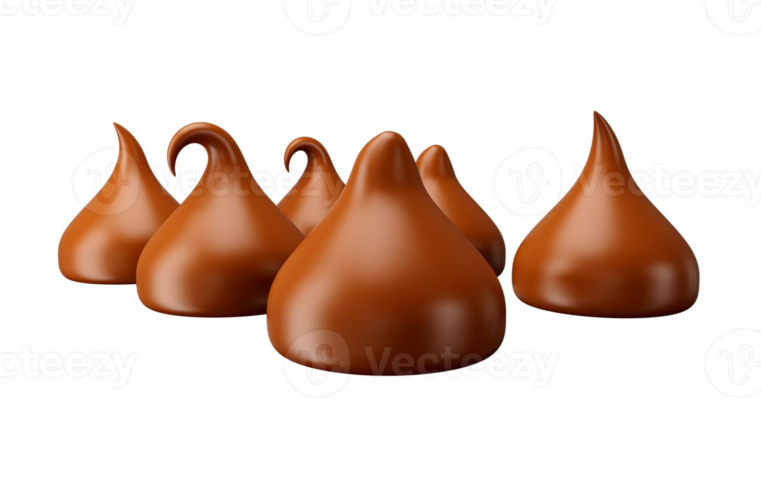 3d Milk Chocolate Chips Or Chocolate Morsels 3d Illustration png