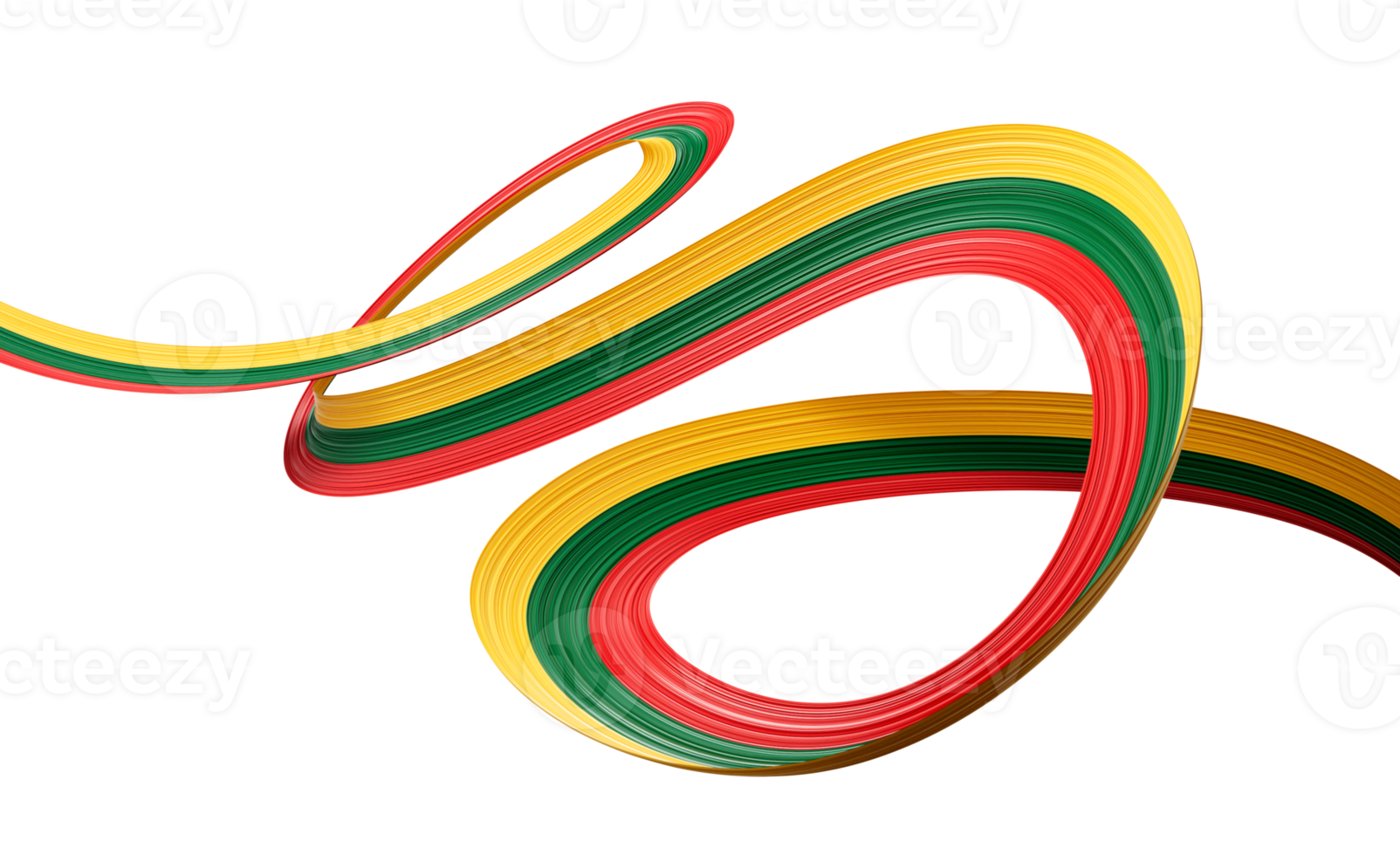 3d Flag Of Lithuania 3d Shiny Waving Lithuania Ribbon Flag 3d Illustration png