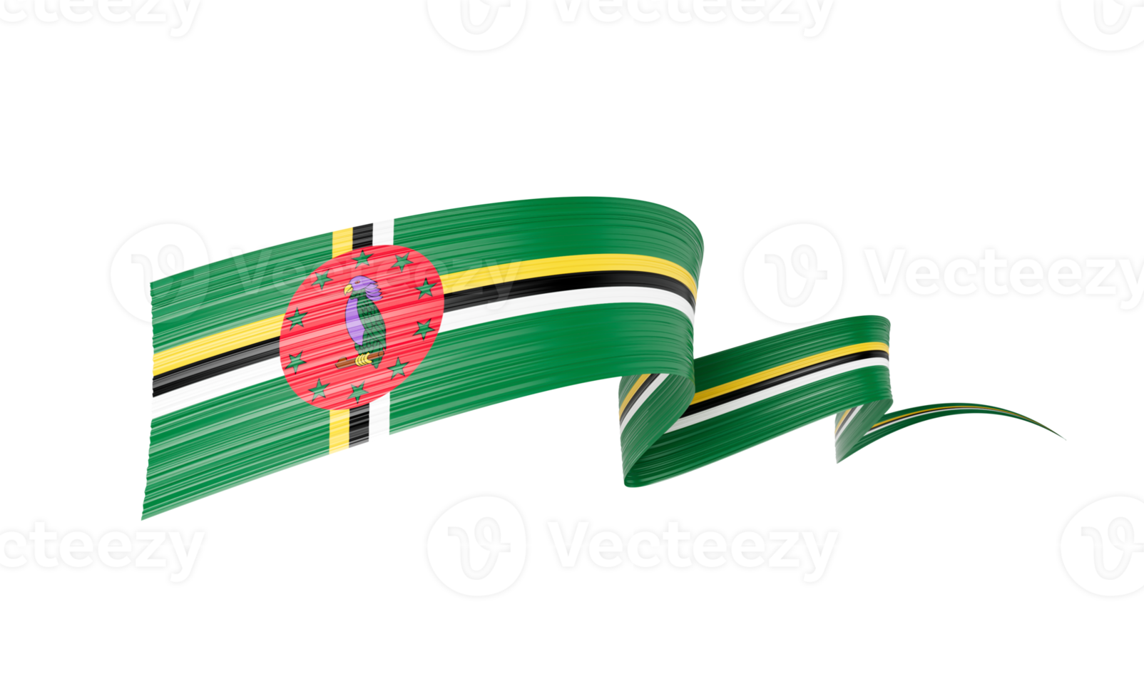 3d Flag Of Dominica 3d Shiny Waving Dominica Ribbon Flag 3d Illustration png