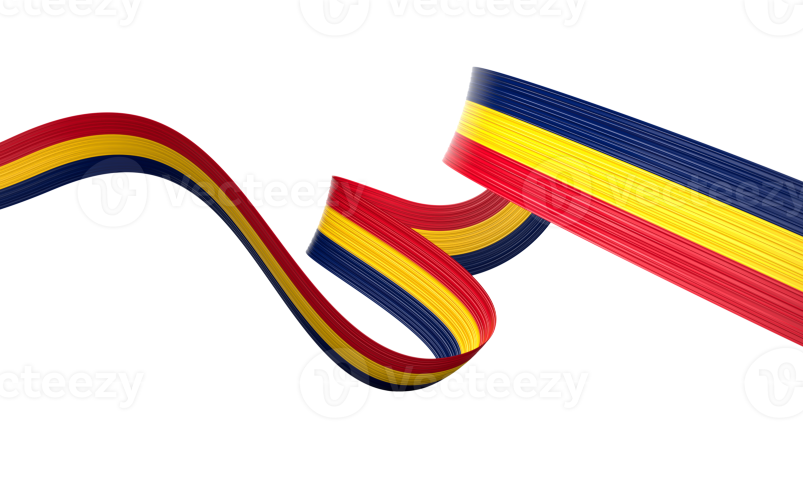 3d Flag Of Chad 3d Shiny Waving Chad Ribbon Flag 3d Illustration png