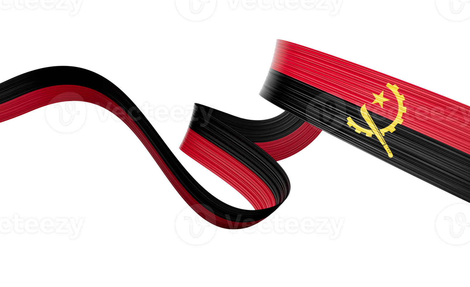 3d Flag Of Angola 3d Wavy Shiny Angola Ribbon 3d Illustration png
