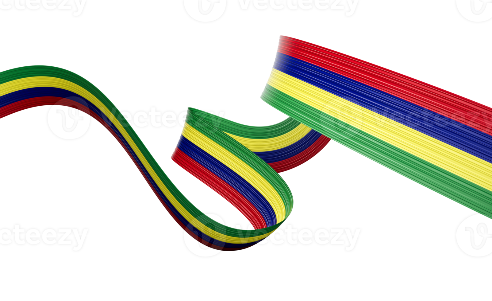 3d Flag Of Mauritius 3d Shiny Waving Mauritius Ribbon Flag 3d Illustration png