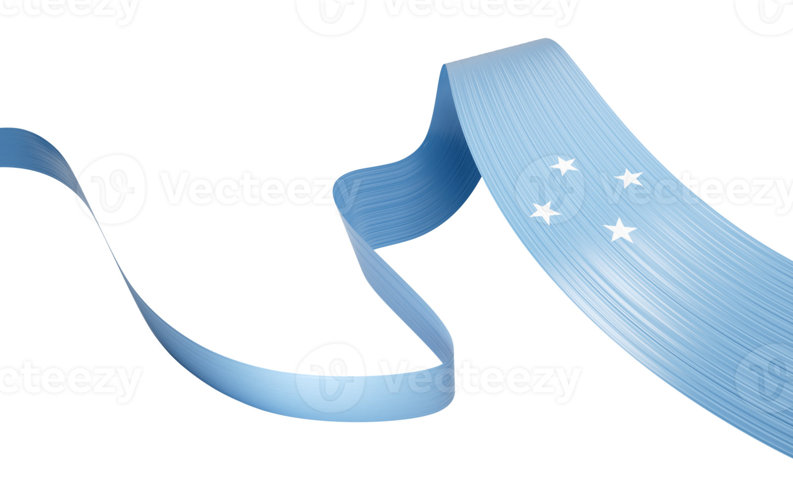 3d Flag Of Micronesia 3d Shiny Waving Micronesia Ribbon Flag 3d Illustration png