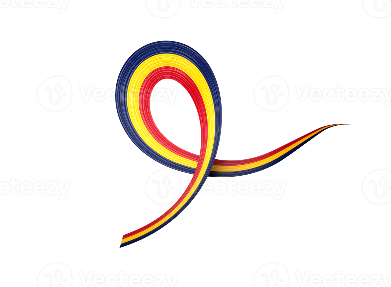3d Flag Of Chad 3d Shiny Waving Chad Ribbon Flag 3d Illustration png