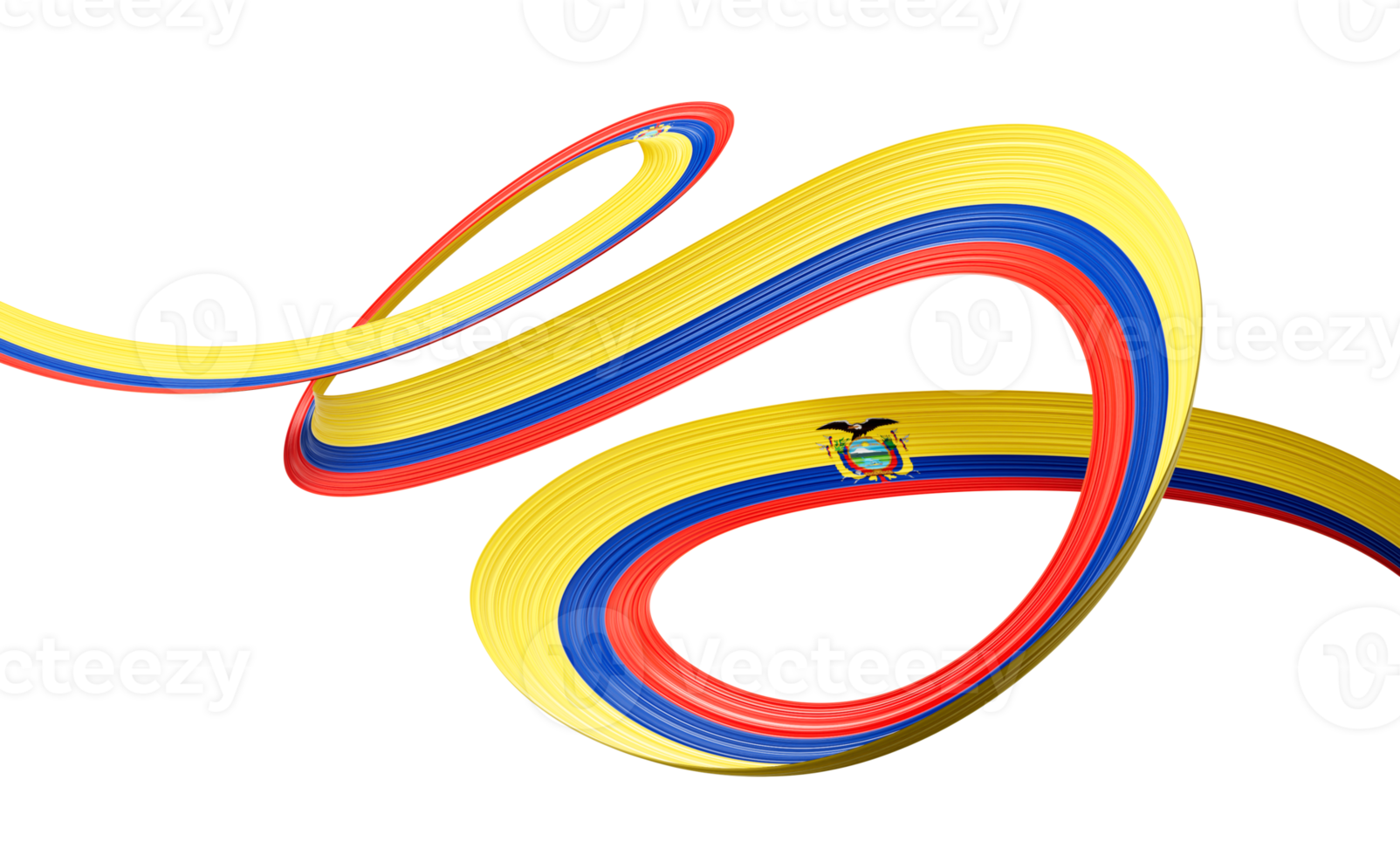 3d Flag Of Ecuador 3d Shiny Waving Ribbon Flag Of Ecuador 3d Illustration png